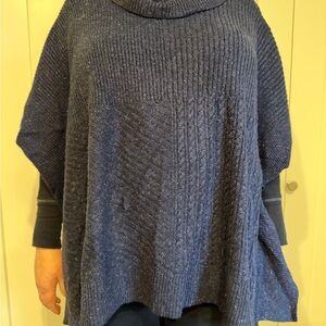 Cozy Blue Women's Poncho Cowl Neck Sweater Women’s Size M/L